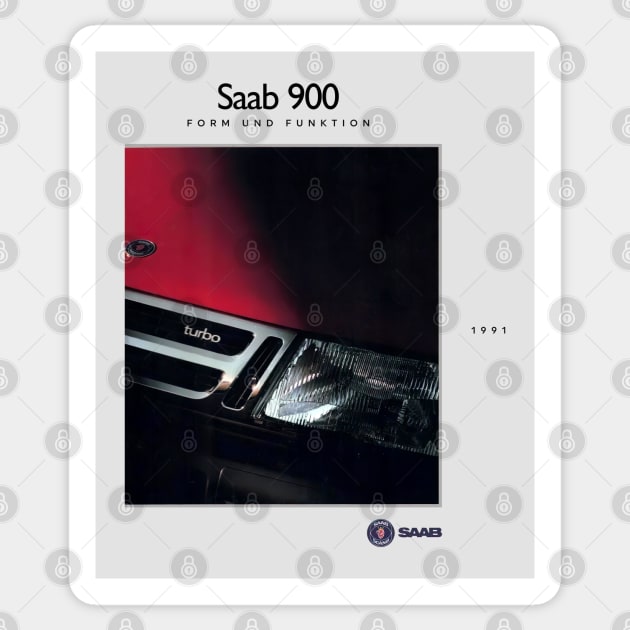 1991 SAAB 900 - brochure Sticker by Throwback Motors